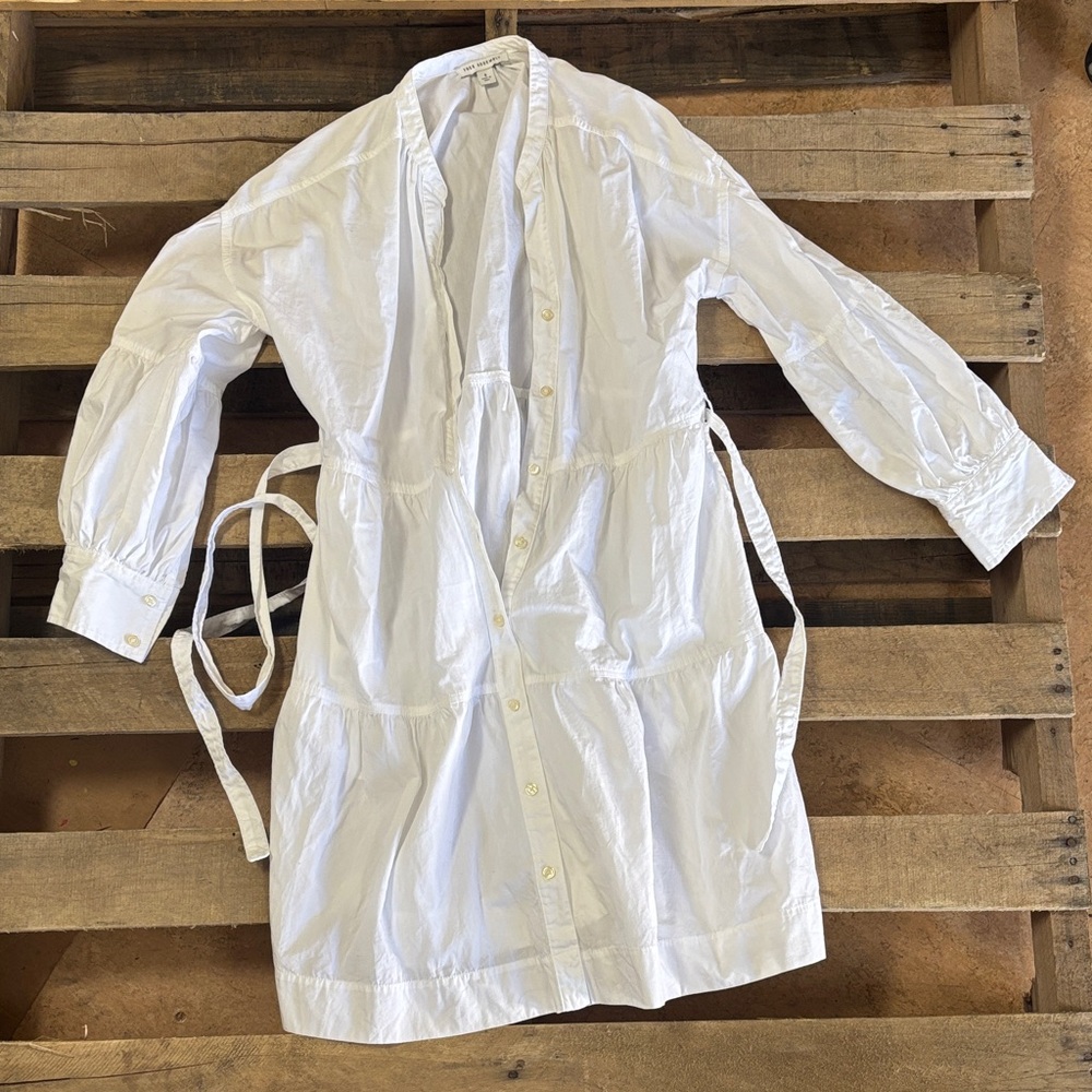 White Button-Front Jumpsuit & Romper